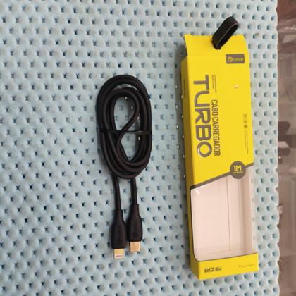 Imagem de Cabo Compatível para carregador modelo B12 Preto Tipo C - Lightning e Usb-Lightining