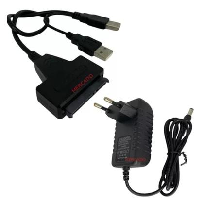 Imagem de Cabo Conversor Sata Adaptador Usb 2.0 Hd 2tb + Fonte 2a 12v