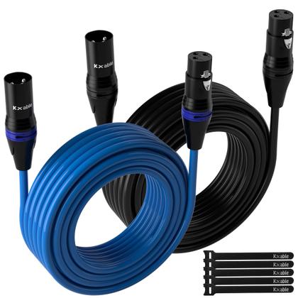 Imagem de Cabo de microfone XLR Kxable de 10,67 m (pacote com 2) blindado de macho para mulher