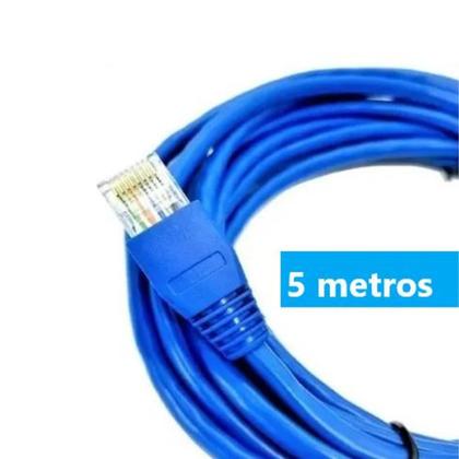 Imagem de Cabo de rede azul 5 Metros CFTV internet  Montado