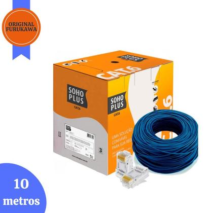 Imagem de Cabo de Rede Azul Utp Rj45 Cat6 Furukawa Sohoplus 10 Metros