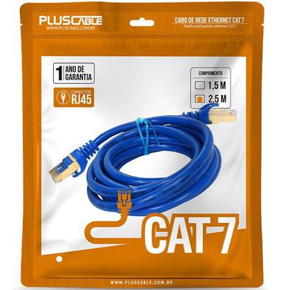 Imagem de Cabo de Rede CAT.7 2.5M CAT725BL Azul PATCH CORD PLUS Cable