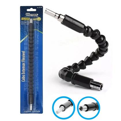 Imagem de Cabo Extensor Flexível Eixo Prolongador 1/4 Para Parafusadeira 30cm
