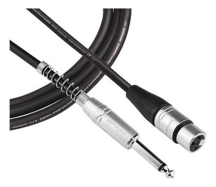 Imagem de Cabo Microfone Xlr Fêmea X P10 Macho Mono 5 Metros Blindado