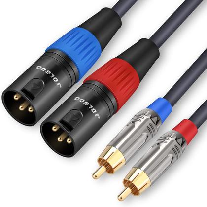 Imagem de Cabo RCA para XLR JOLGOO Dual RCA macho para Dual XLR macho 2m