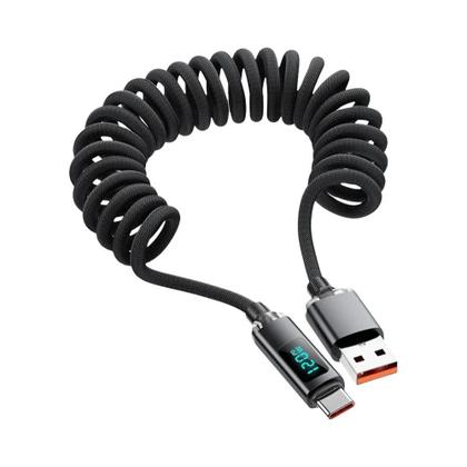 Imagem de Cabo USB C Para Tipo C Retrátil De Carregamento Rápido De 120W Para iPhone 15 16 Samsung Huawei Com