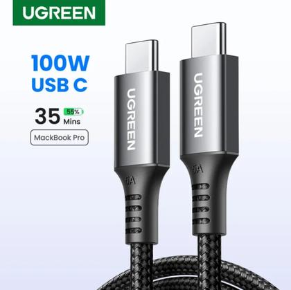 Imagem de Cabo USB C tipo C UGREEN 100W ( 1 Metro ) carregamento rápido PD 20V 5A 480 Mbps suporta 60W 45W 25W