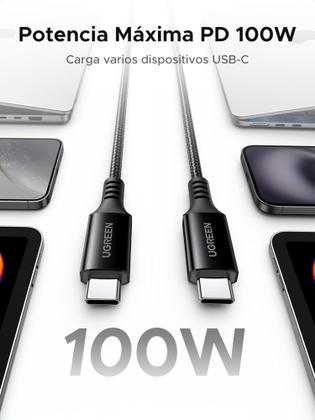 Imagem de Cabo USB C UGREEN 100W PD (1,M) rápido suporta iPhone/,Galaxy/,Macbook,/Pro,/Air,/iPad,/Pixel,/etc.
