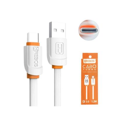 Imagem de Cabo Usb Carregador Tipo C Turbo 3.0 Dados Celular Hrebos