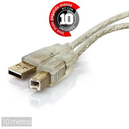 Imagem de Cabo Usb Impressora - 10 Metros - Kit 10