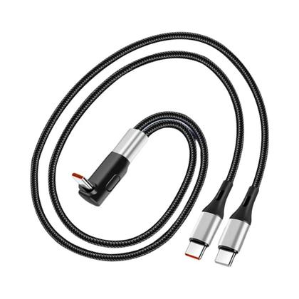 Imagem de Cabo USB Para Tipo C De Carregamento Rápido 6A 2-em-1 Dual Tipo-C Para iPhone 15 16 E Celulares