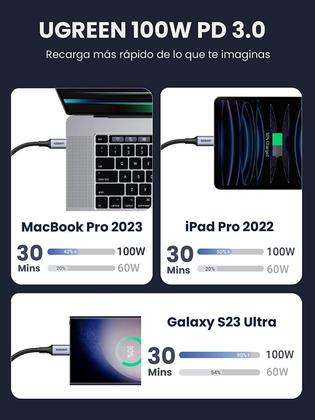 Imagem de Cabo Usb Type C Ugreen Pd 100W 5A Carregamento Rápido ( 2M )