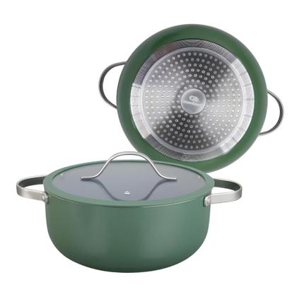 Imagem de Caçarola Panela De Indução Berlim Cerâmica Antiaderente C/ Tampa de Vidro 20cm