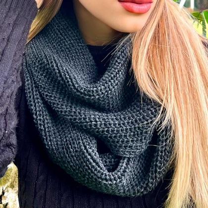 Imagem de Cachecol gola lã feminina masculina maxi tricot duas voltas