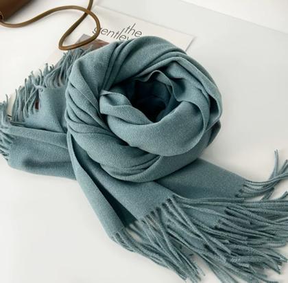 Imagem de Cachecol Longo Feminino Estilo Cashmere Cor Lisa