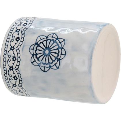 Imagem de CACHEPÔ 16x13x13cm CERÂMICA AZUL