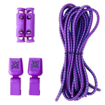 Imagem de Cadarço Elastico HUPI Laces Roxo Risca Azul