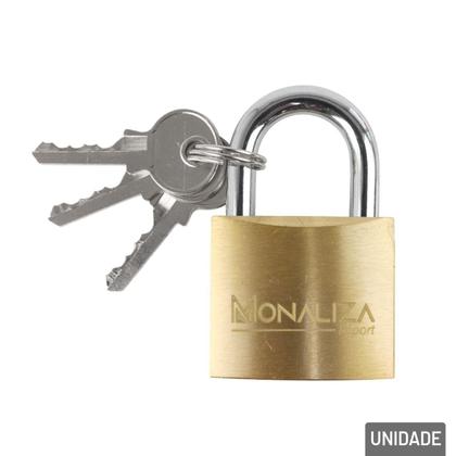 Imagem de Cadeado 38mm com 3 Chaves Haste Curta Latão - Tudo em Caixa