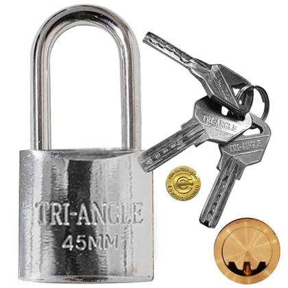 Imagem de Cadeado Chave Atomica 45MM Fechadura Ati-mixa Para Armario Vitrine Corrente