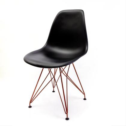 Imagem de Cadeira Charles Eames Ferro Cobre Assento Preto