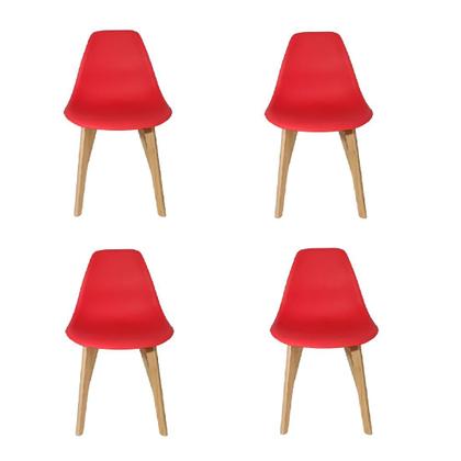 Imagem de Cadeira CHARLES EAMES Solid Wood 131PP VERMELHA KIT 4 UN