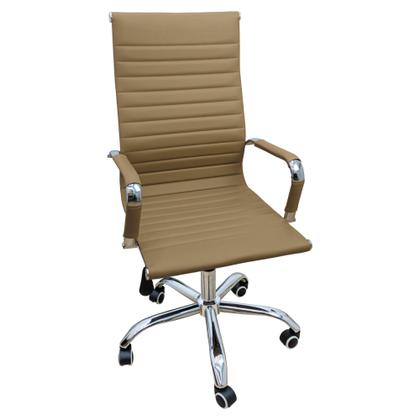 Imagem de Cadeira Eames Esteirinha Presidente Alta Estofada Couro