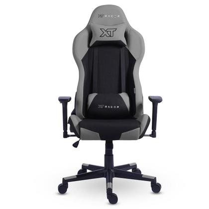Imagem de Cadeira Gamer XT Racer Defender, Até 120kg, Com Almofadas, Reclinável, Descanso de Braço 3D, Preto e Cinza - XTR-032