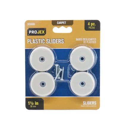 Imagem de Cadeira Glide PROJEX 3,8 cm de plástico branco aparafusada, pacote com 4