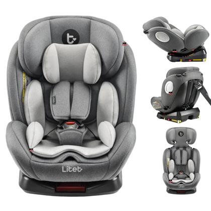 Imagem de Cadeira Para Auto 0 A 36 Kg Isofix Com Rotação 360º Snugfix Preta e Cinza Litet