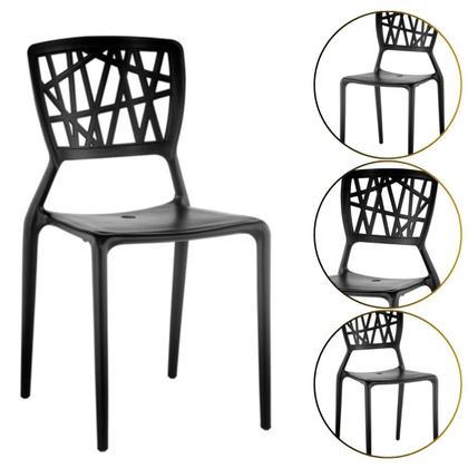 Imagem de Cadeira Trama Resistente Para Jardim Piscina Varanda Preta