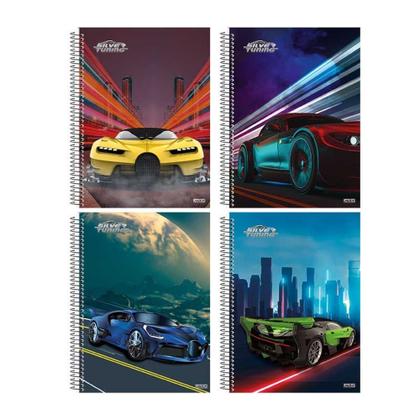 Imagem de Caderno 1/4 espiral 96 folhas capa dura silver tuning sd