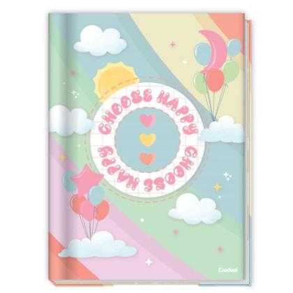 Imagem de Caderno Brochura Universitário Capa Dura A4 1 Matéria 80 Folhas Arco-Íris CREDEAL