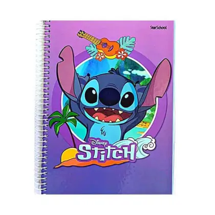 Imagem de Caderno Espiral Universitário 80 Folhas Stitch Starschool