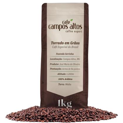 Imagem de Café Especial Torrado em Grãos 1Kg - Café Campos Altos