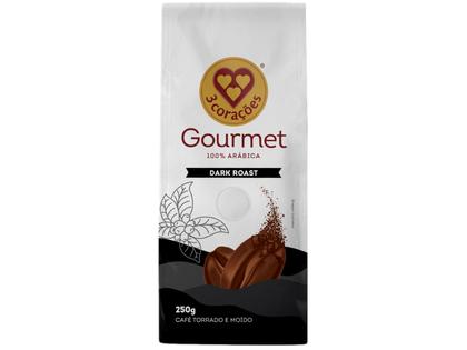 Imagem de Café Moído Gourmet 3 Corações 100% Arábica Dark Roast 250g