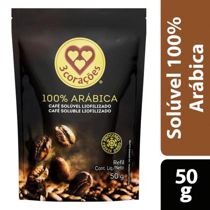 Imagem de Café Tradicional Solúvel Liofilizado 3 CORAÇÕES 50g