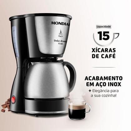 Imagem de Cafeteira Elétrica Mondial Dolce Arome C-34ji-15x 550w Inox 220v