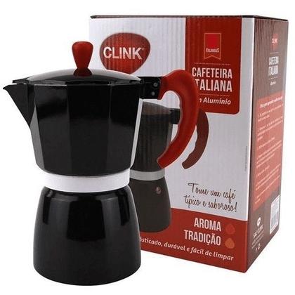 Imagem de Cafeteira Italiana 6 Xícaras Café Expresso Alimínio Preto 300 Ml