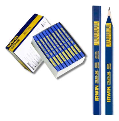 Imagem de Caixa 10 Lápis Carpinteiro Azul Marceneiro Pedreiro Irwin