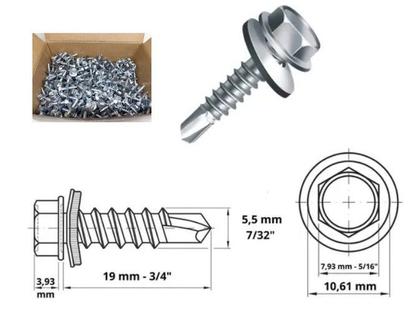 Imagem de Caixa 200 Parafuso Auto Brocante Sextavado com Arruela 12 X 3/4 Jomarca