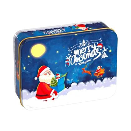 Imagem de Caixa De Presente Retangular De Natal Em Lata De Papelão Vazia Para Armazenamento De Biscoitos,