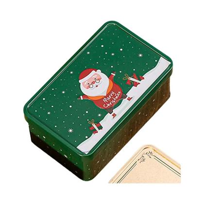 Imagem de Caixa De Presente Retangular De Natal Em Lata De Papelão Vazia Para Armazenamento De Biscoitos,