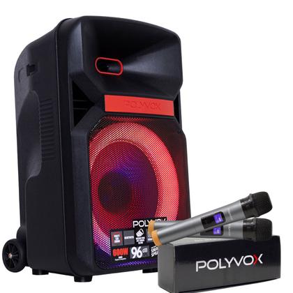 Imagem de Caixa De Som Amplificada Xc-812 Polyvox Bluetooth Usb 700w + 2 Microfones sem Fio Polyvox