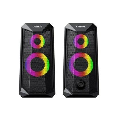 Imagem de Caixa de som gamer led rgb stereo usb/p2 - lehmox gt-s4