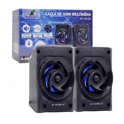 Imagem de Caixa de Som X-Cell Para PC/Notebook P2 USB C/ Led Decorativo e Controle Vol. Preto - XC-CM-06