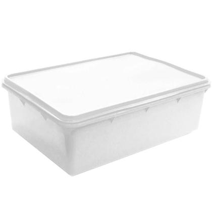 Imagem de Caixa Plástica com Tampa 6,5L Hermética Plasvale Branca Alimentos Organização Cozinha