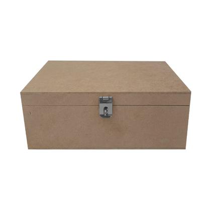 Imagem de Caixa Retangular para Mini Chandon com Dobradiça e Fecho 1 Divisoria 28x16x8 Mdf Madeira