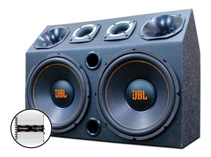 Imagem de Caixa Trio Dupla Jbl Completa 12 + Módulo Taramps Tl 1500w