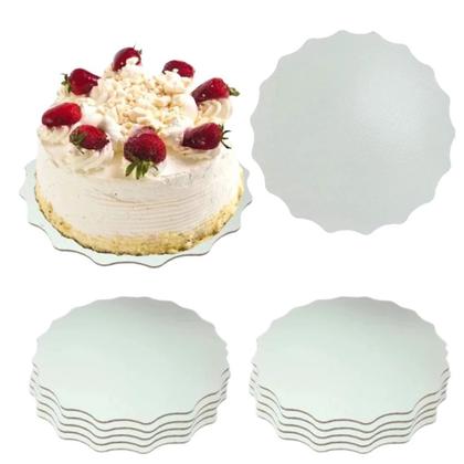 Imagem de Cake Board 24 Cm Base para Bolo Ondulada Mdf Branco (10 Unidades)  Digoarts 