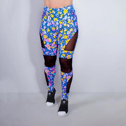 Imagem de Calça Feminina Estampada com Recortes de Tule - Fitmoda